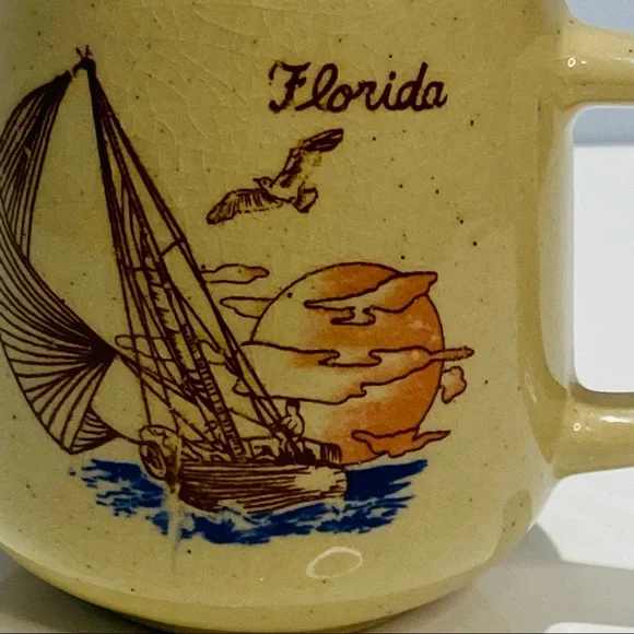 Vintage Florida Mug Sailboat Made In Taïwan - Picture 3 of 11